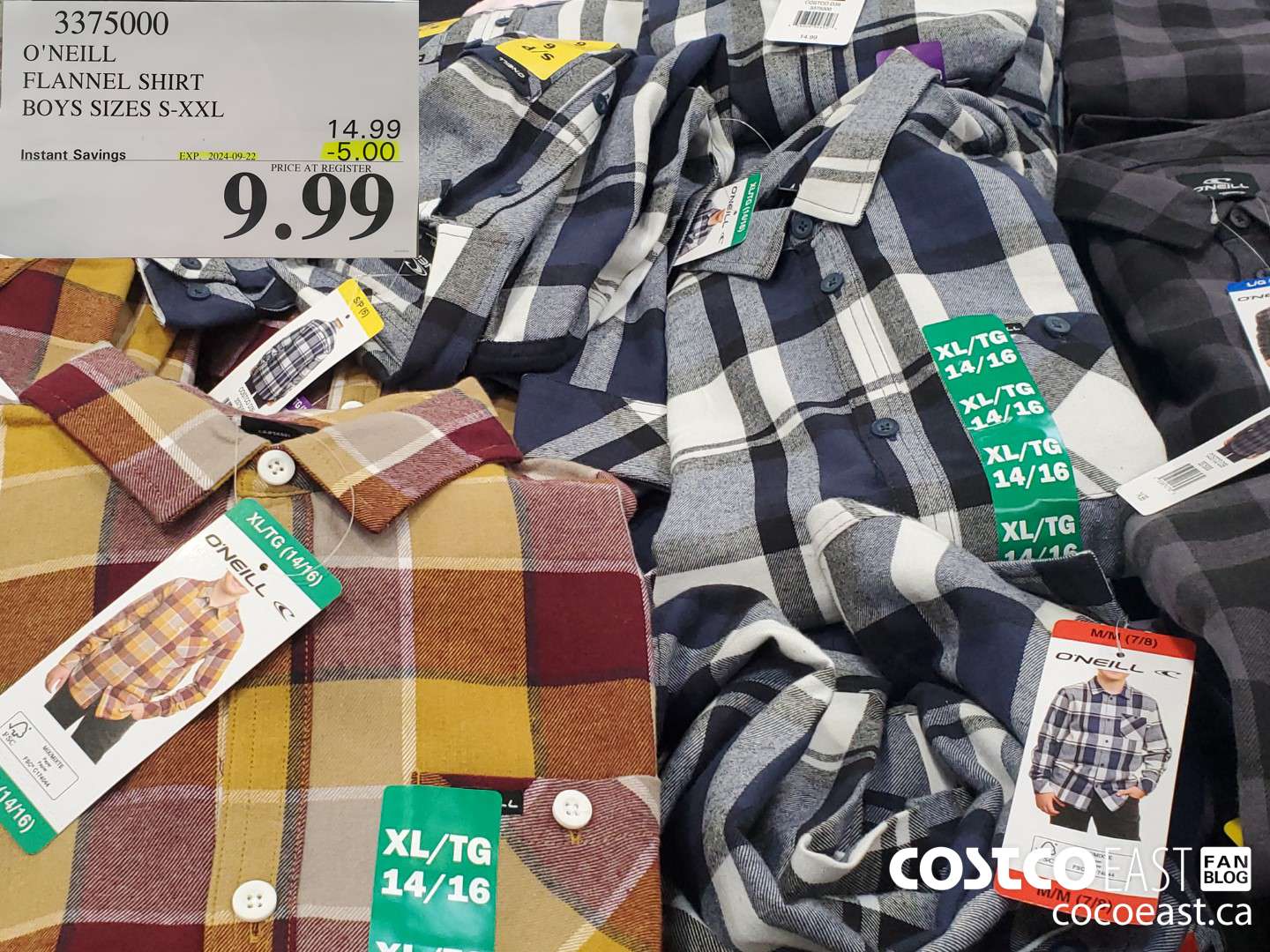 3375000 O'NEILL FLANNEL SHIRTBOYS SIZES S-XXL  ($5.00 INSTANT SAVINGS EXPIRES ON 2024-09-22) $9.99