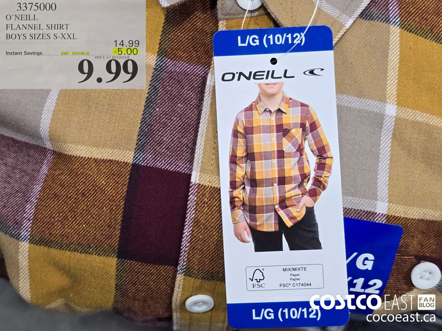 3375000 O'NEILL FLANNEL SHIRTBOYS SIZES S-XXL  ($5.00 INSTANT SAVINGS EXPIRES ON 2024-09-22) $9.99
