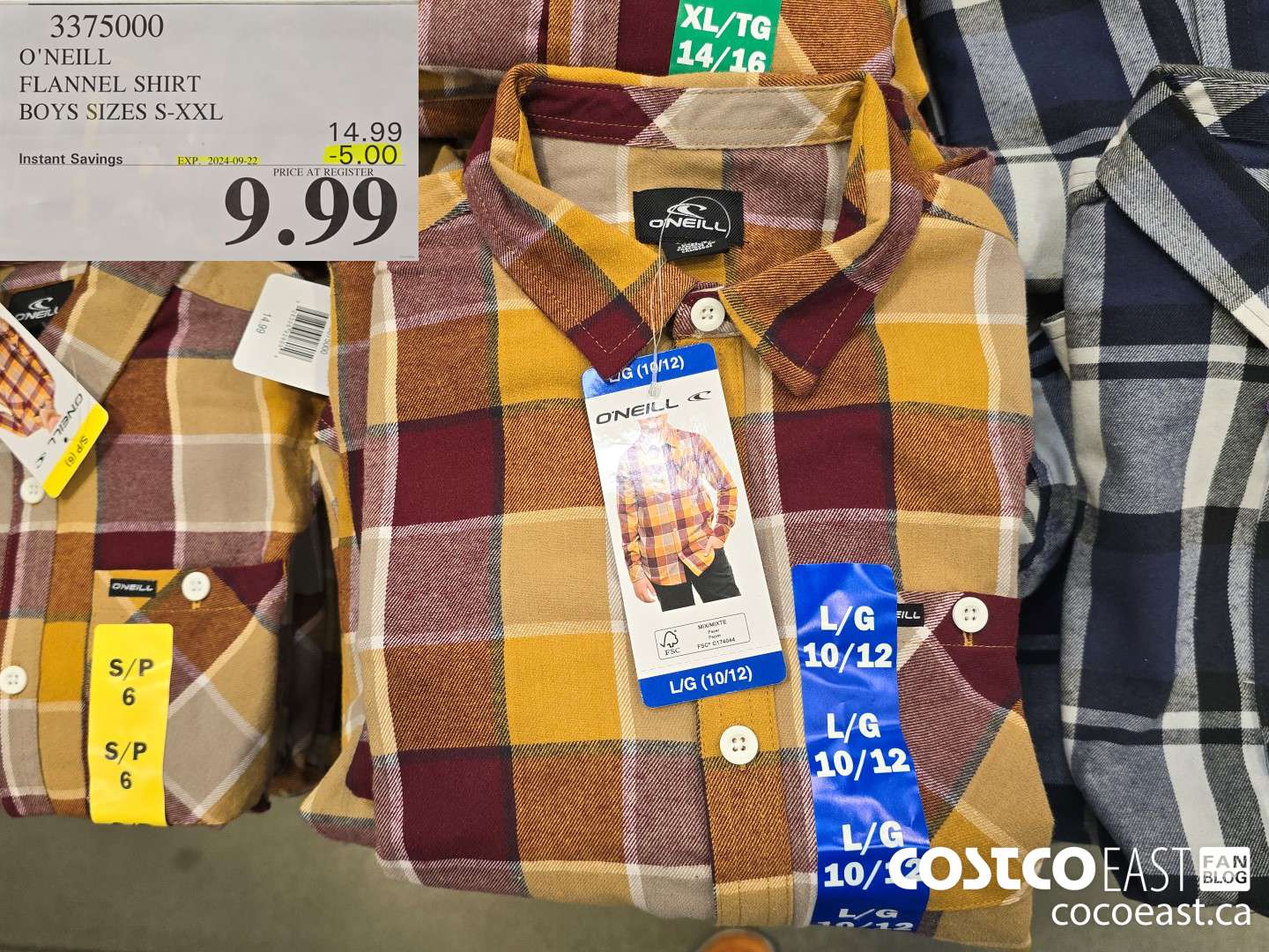3375000 O'NEILL FLANNEL SHIRTBOYS SIZES S-XXL  ($5.00 INSTANT SAVINGS EXPIRES ON 2024-09-22) $9.99