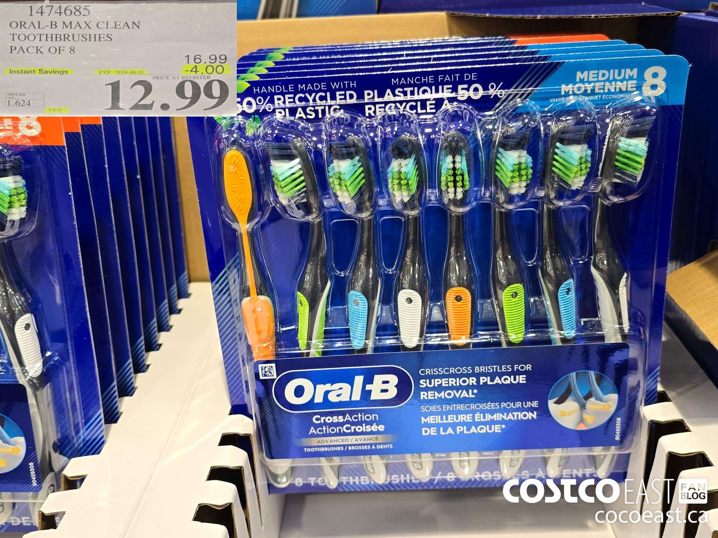 1474685 ORAL-B MAX CLEAN TOOTHBRUSHES PACK OF 8 ($4.00 INSTANT SAVINGS EXPIRES ON 2024-09-15) $12.99