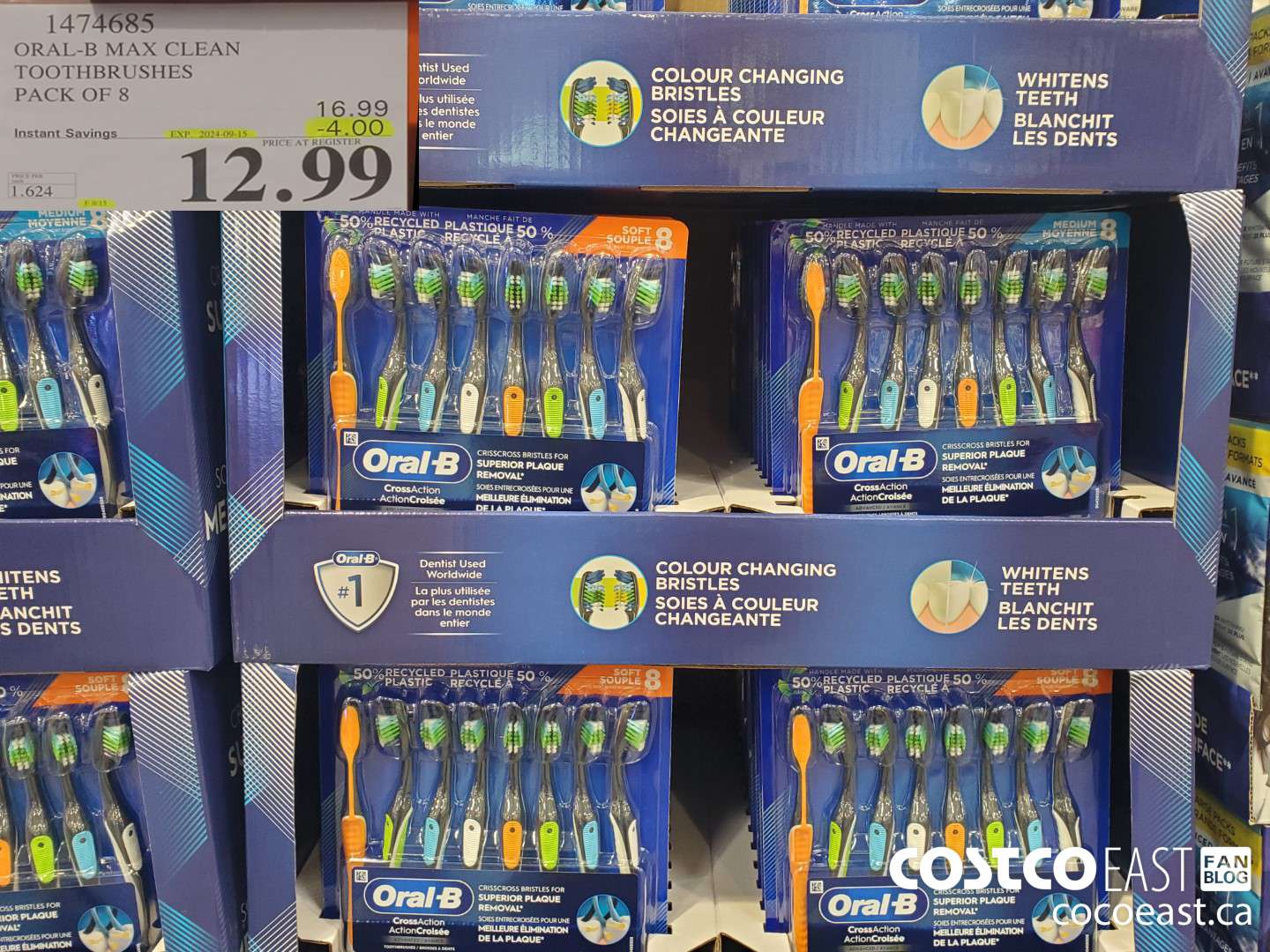 1474685 ORAL-B MAX CLEAN TOOTHBRUSHES PACK OF 8  ($4.00 INSTANT SAVINGS EXPIRES ON 2024-09-15) $12.99