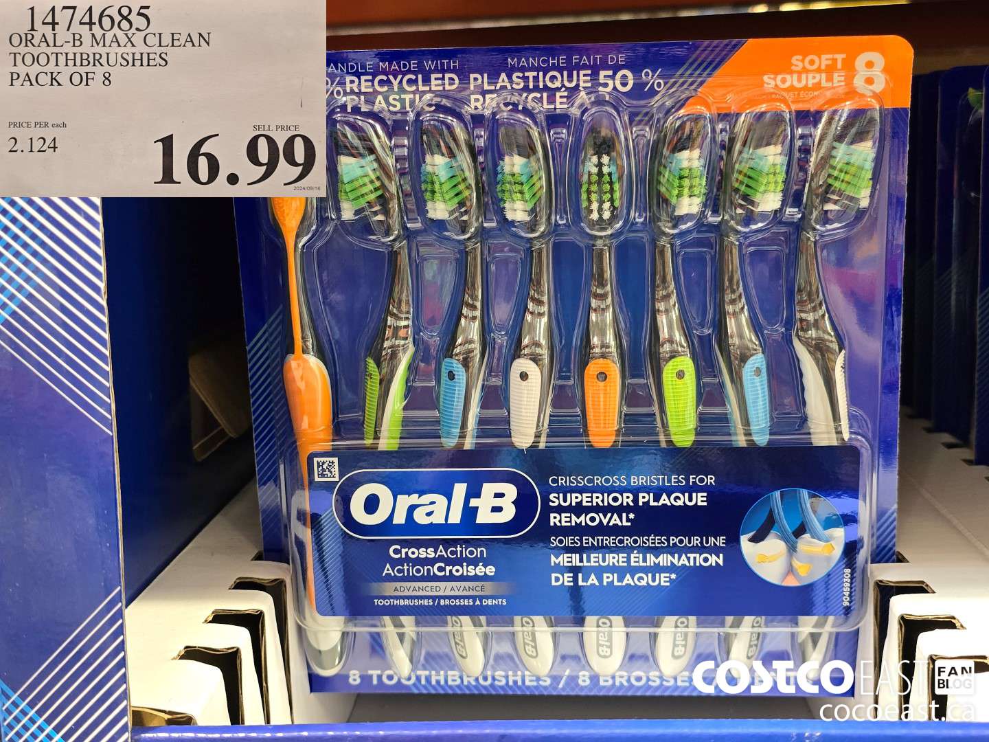 1474685 ORAL-B MAX CLEAN TOOTHBRUSHES PACK OF 8 $16.99