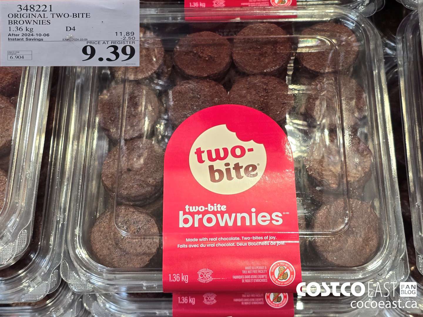 348221 ORIGINAL TWO-BITE BROWNIES 1.36 kg ($2.50 INSTANT SAVINGS EXPIRES ON 2024-10-06) $9.39