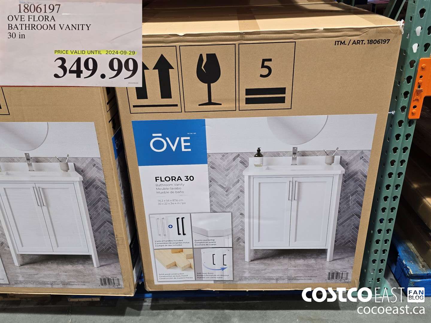 1806197 OVE FLORA BATHROOM VANITY 30 in $349.99