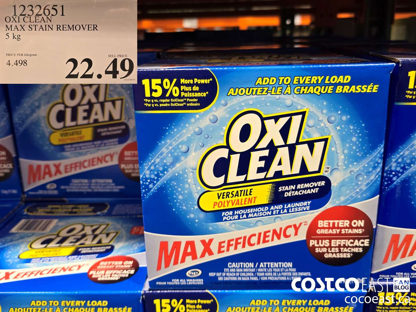 1232651 OXI CLEAN MAX STAIN REMOVER 5 KG $22.49