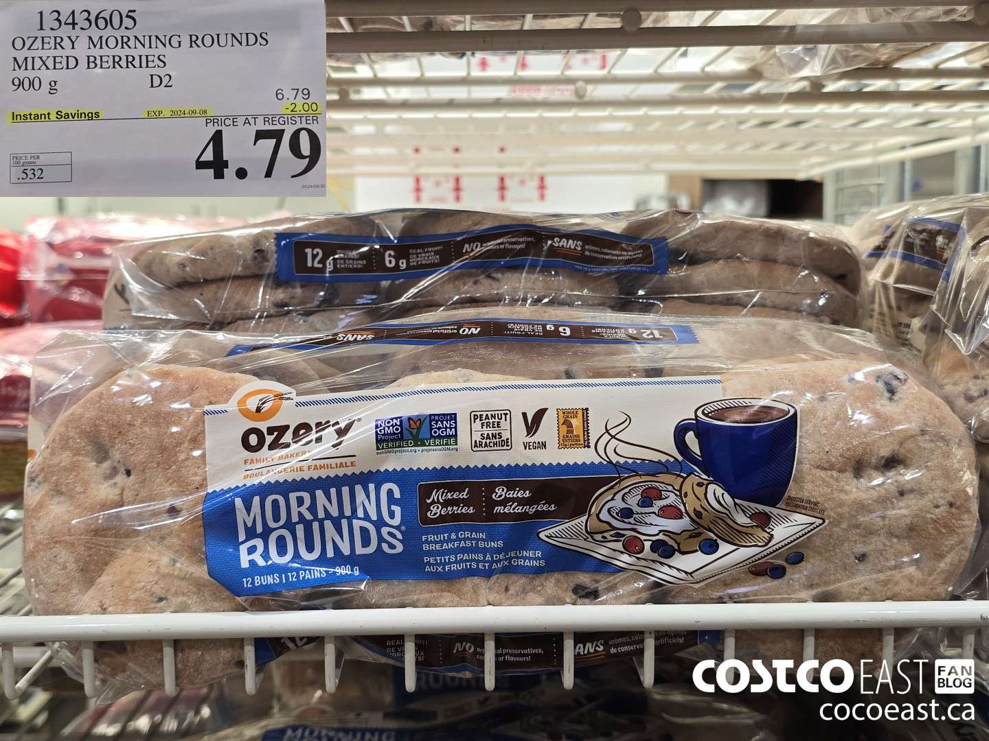 1343605 OZERY MORNING ROUNDS MIXED BERRIES 900 g ($2.00 INSTANT SAVINGS EXPIRES ON 2024-09-08) $4.79