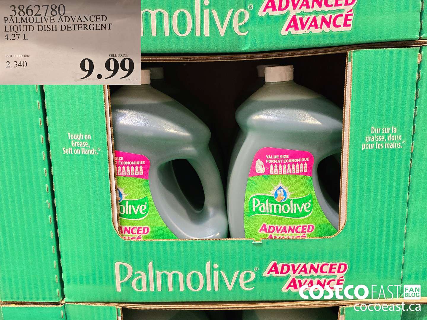 3862780 PALMOLIVE ADVANCED LIQUID DISH DETERGENT 4.27L $9.99