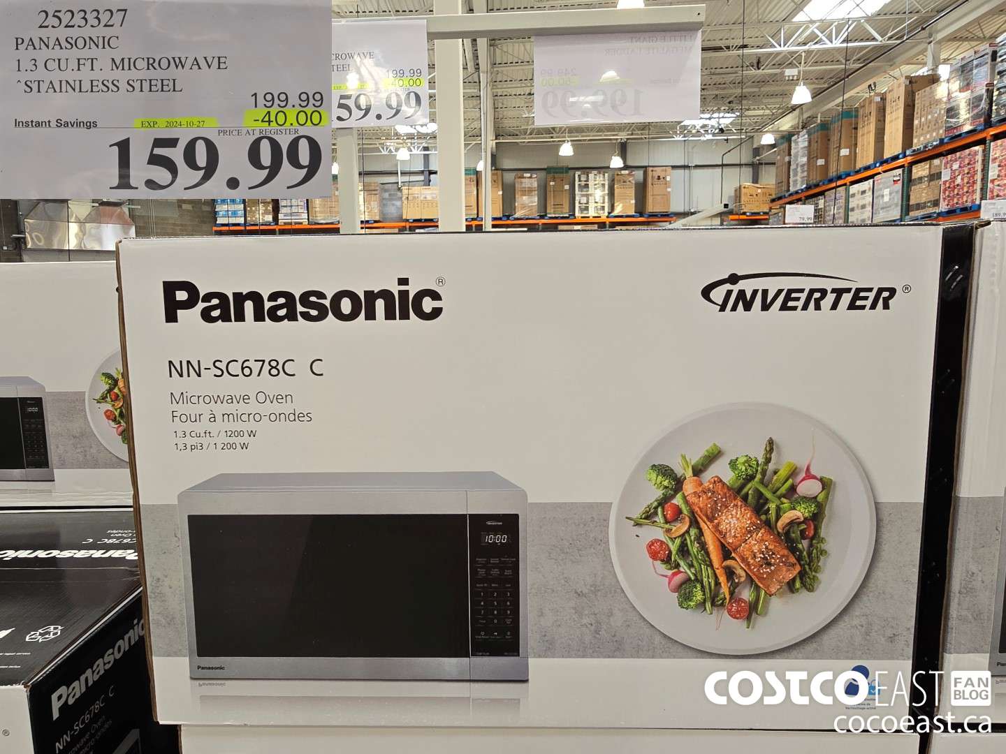 2523327 PANASONIC 1.3 CU.FT. MICROWAVE SLAINlESS STEEL ($40.00 INSTANT SAVINGS EXPIRES ON 2024-10-27) $159.99