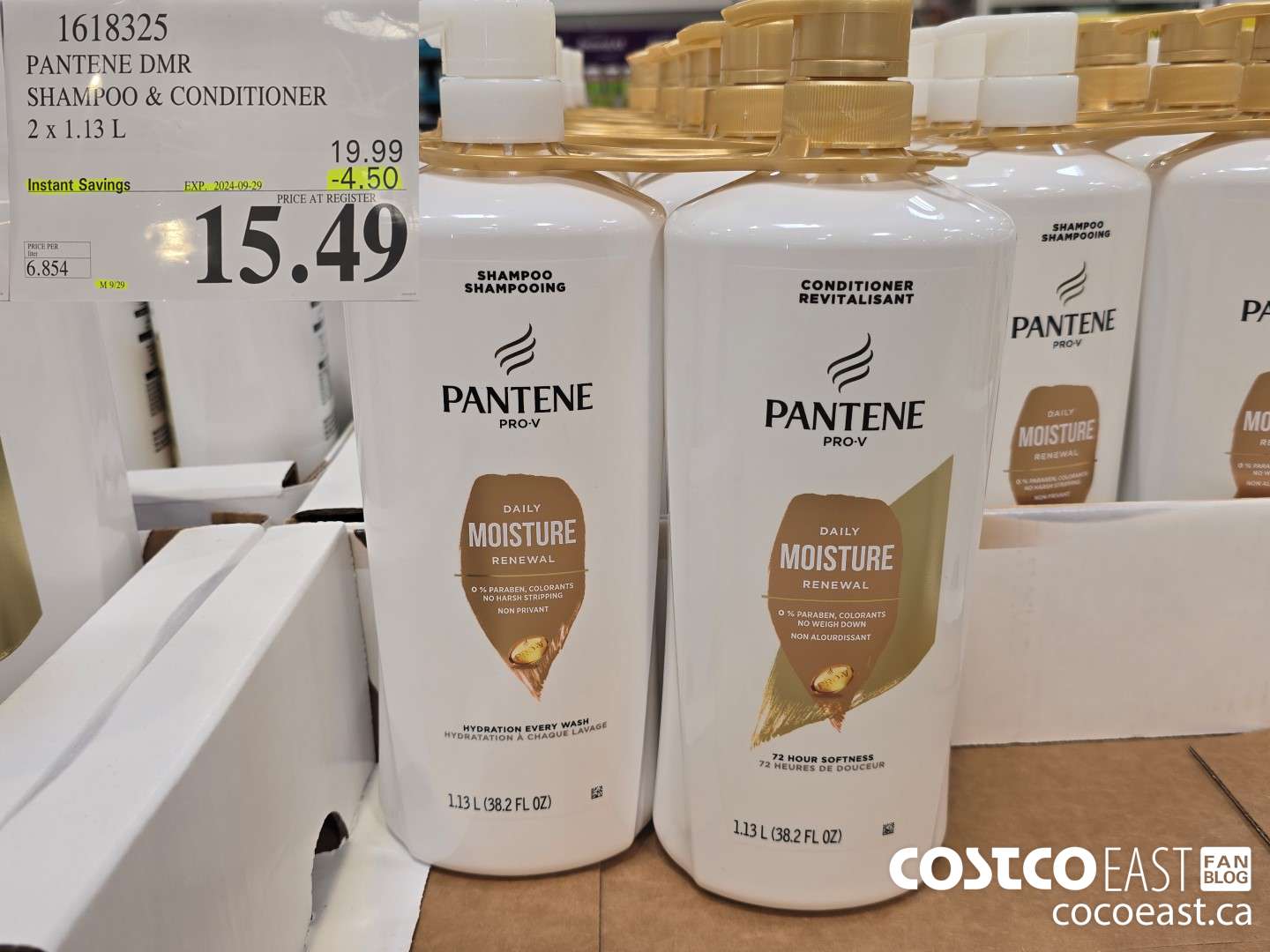 1618325 PANTENE DMR SHAMPOO & CONDITIONER 2 x 1.13L ($4.50 INSTANT SAVINGS EXPIRES ON 2024-09-29) $15.49