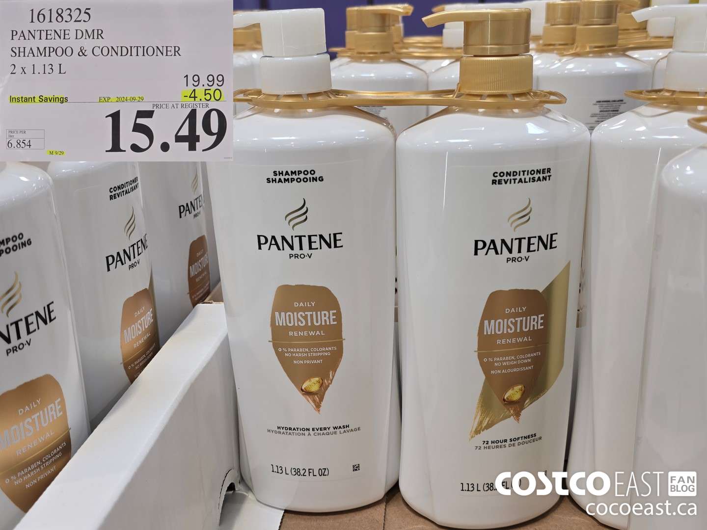 1618325 PANTENE DMR SHAMPOO & CONDITIONER 2 x 1.13L ($4.50 INSTANT SAVINGS EXPIRES ON 2024-09-29) $15.49