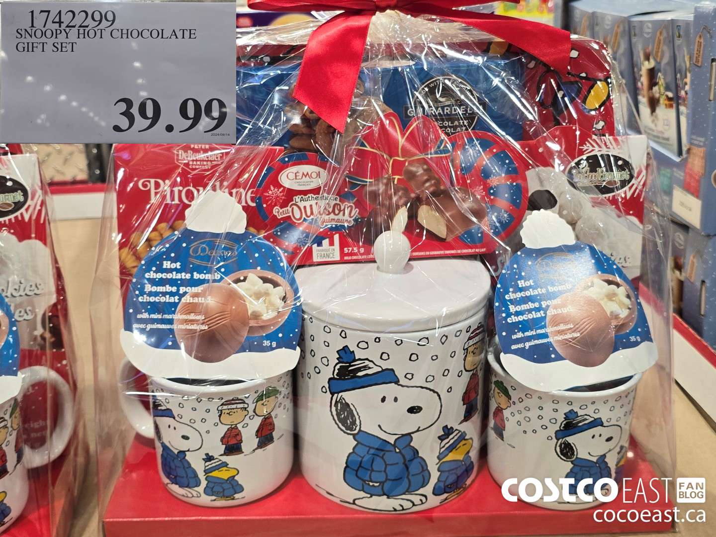 1742299 PEANUTS HOT CHOCOLATE GIFT SET $39.99