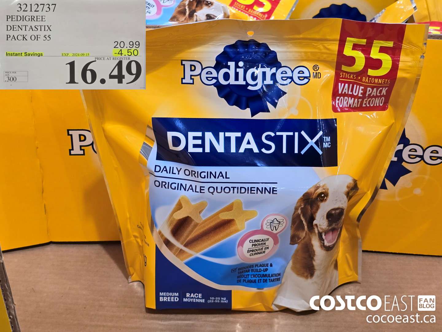 3212737 PEDIGREE DENTASTIX pack of 55 ($4.50 INSTANT SAVINGS EXPIRES ON 2024-09-15) $16.49