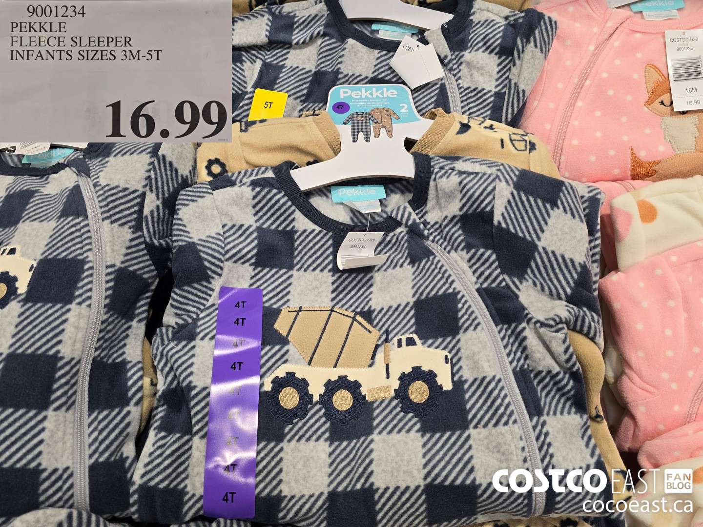 9001234 PEKKLE FLEECE SLEEPER INFANTS SIZES 3M-5T $16.99