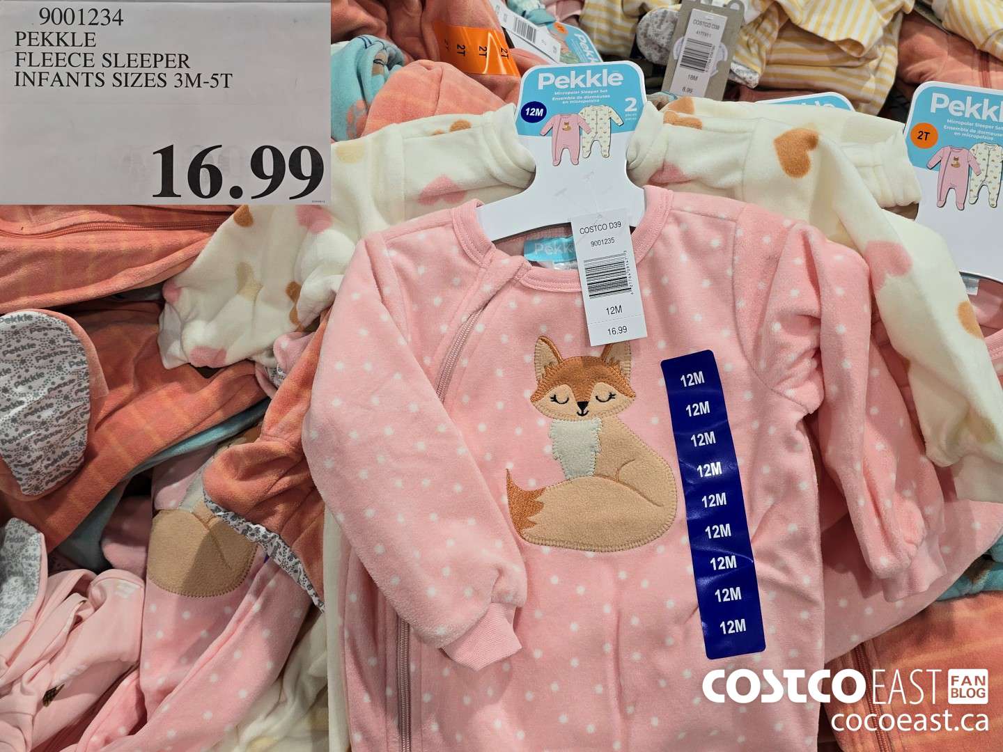 9001234 PEKKLE FLEECE SLEEPER INFANTS SIZES 3M-5T $16.99