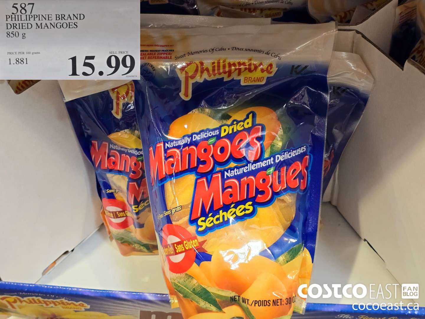 587 PHILIPPINE BRAND DRIED MANGOES 860 G $15.99