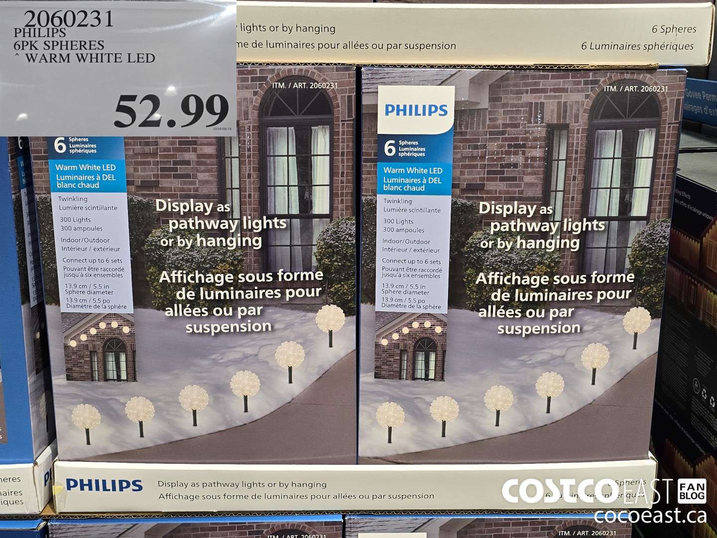 2060231 PHILIPS 6PK SPHERES ~ WARM WHITE LED $52.99