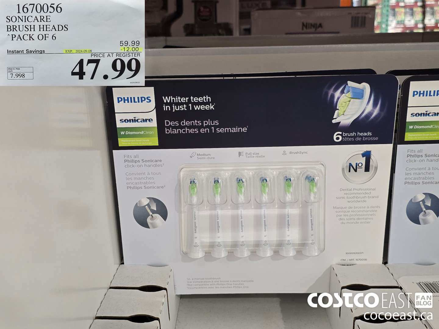 1670056 PHILIPS BRUSH HEADS PACK OF 6 ($12.00 INSTANT SAVINGS EXPIRES ON 2024-09-08) $47.99
