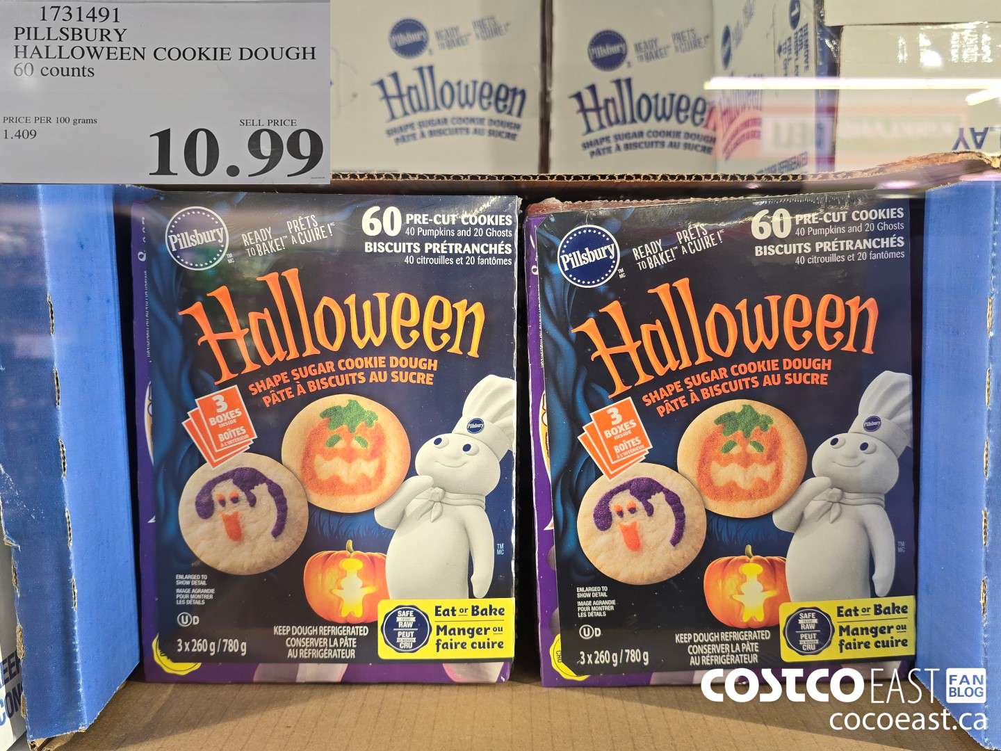 1731491 PILLSBURY HALLOWEEN COOKIE DOUGH 60 counts $10.99