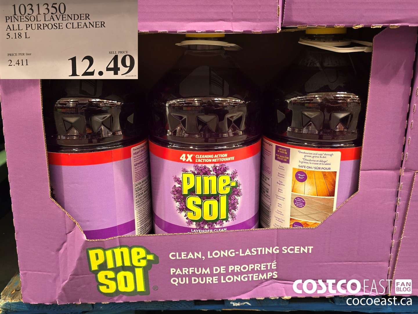 1031350 PINESOL LAVeNDER ALL PURPOSE CLEANER 5.18 L $12.49