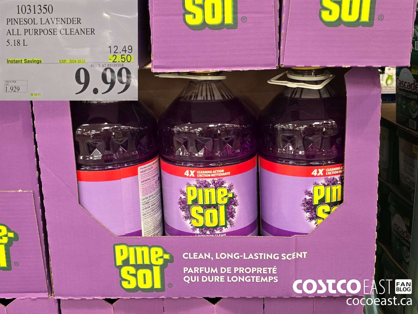 1031350 PINESOL LAVeNDER ALL PURPOSE CLEANER 5.18 L ($2.50 INSTANT SAVINGS EXPIRES ON 2024-10-13) $9.99