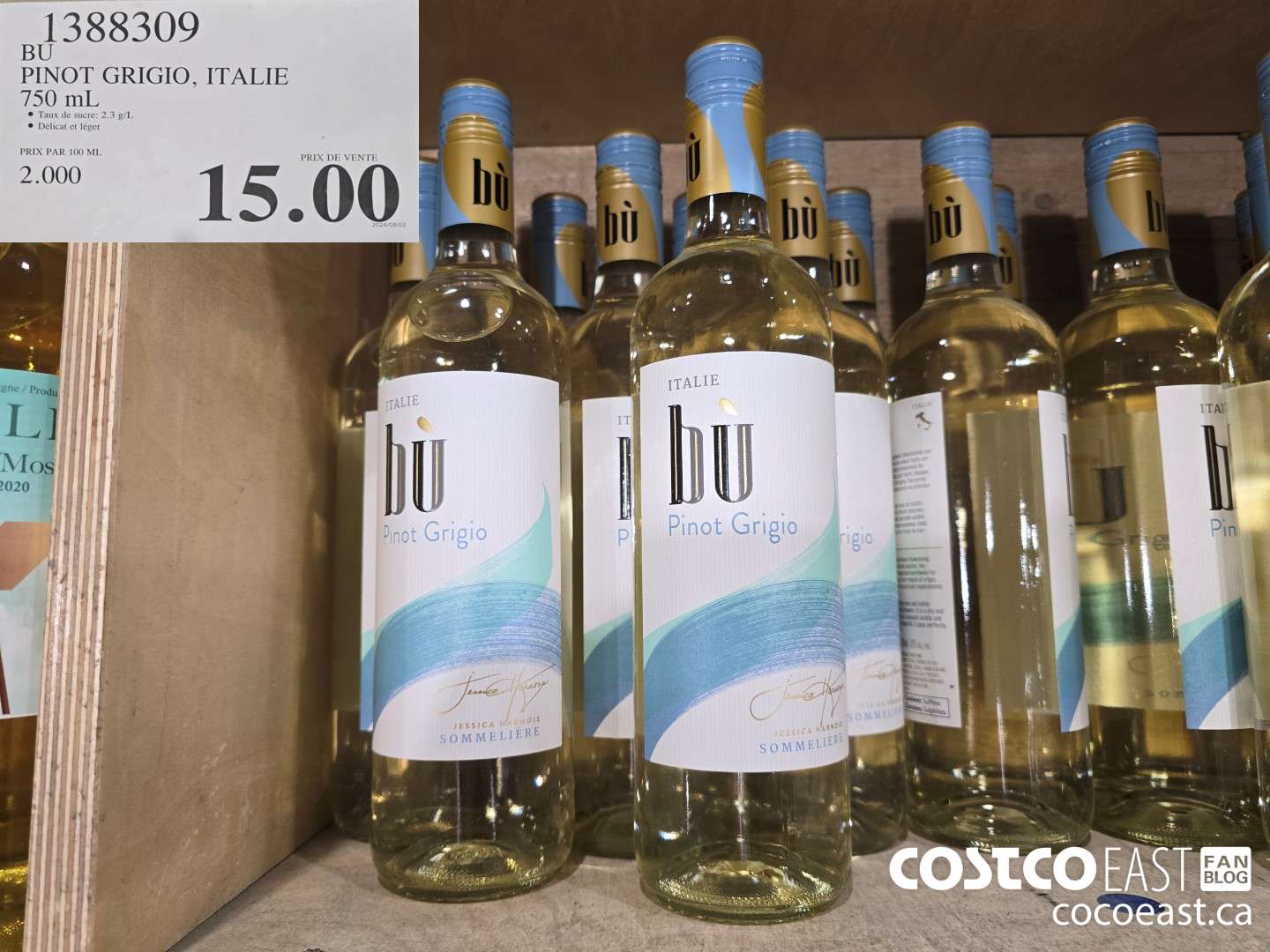 1388309 PINOT GRIGIO, ITALIE 750 ML $15.00