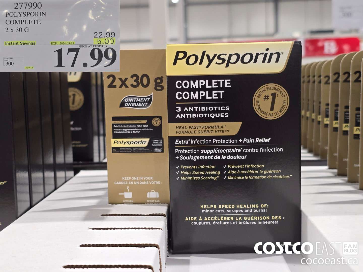 277990 POLYSPORIN COMPLETE 2 X 30 G ($5.00 INSTANT SAVINGS EXPIRES ON 2024-09-15) $17.99