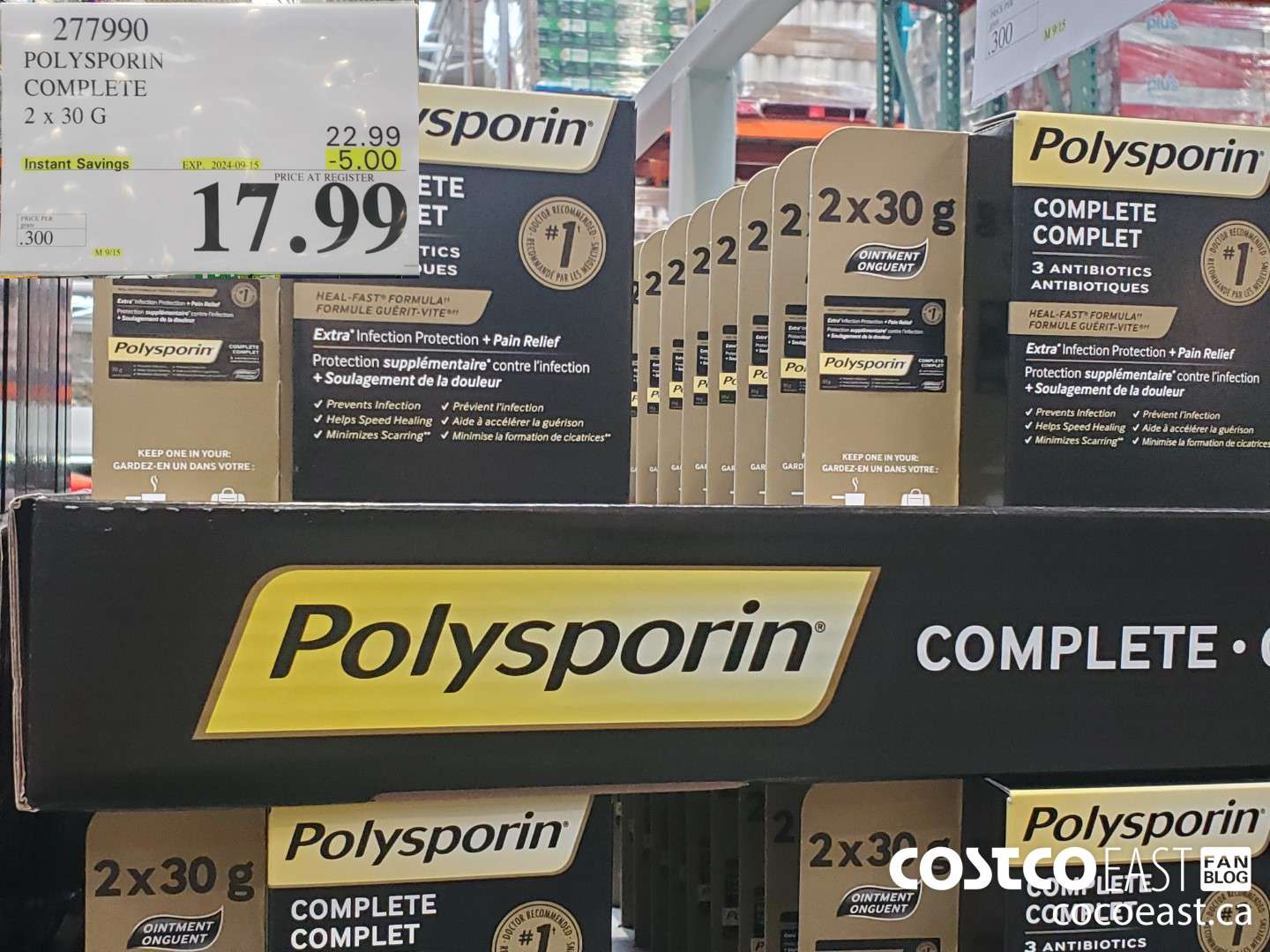 277990 POLYSPORIN COMPLETE 2 X 30 G ($5.00 INSTANT SAVINGS EXPIRES ON 2024-09-15) $17.99