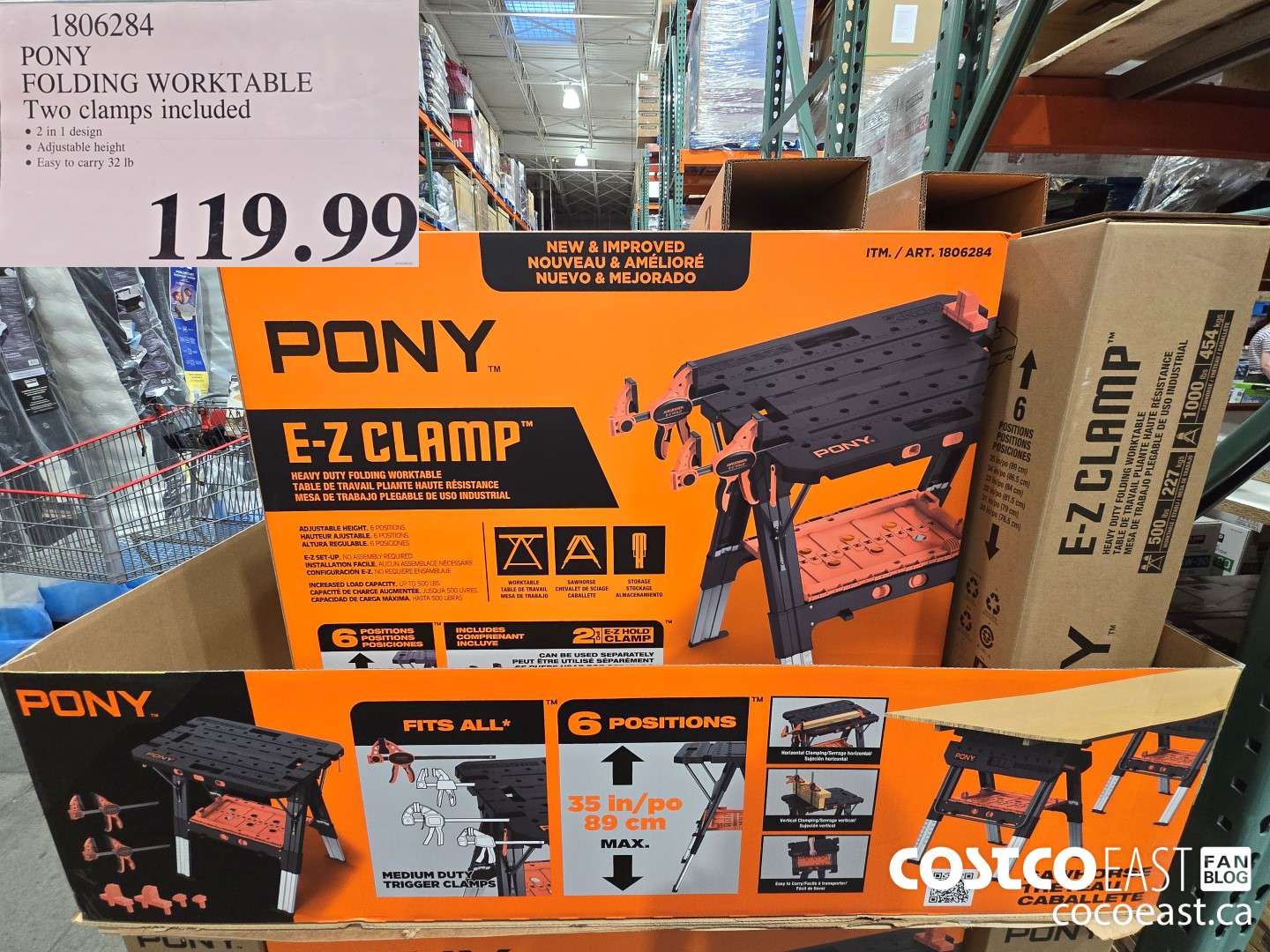 1806284 PONY FOLDING WORKTABLE ~ Two clamps included $119.99