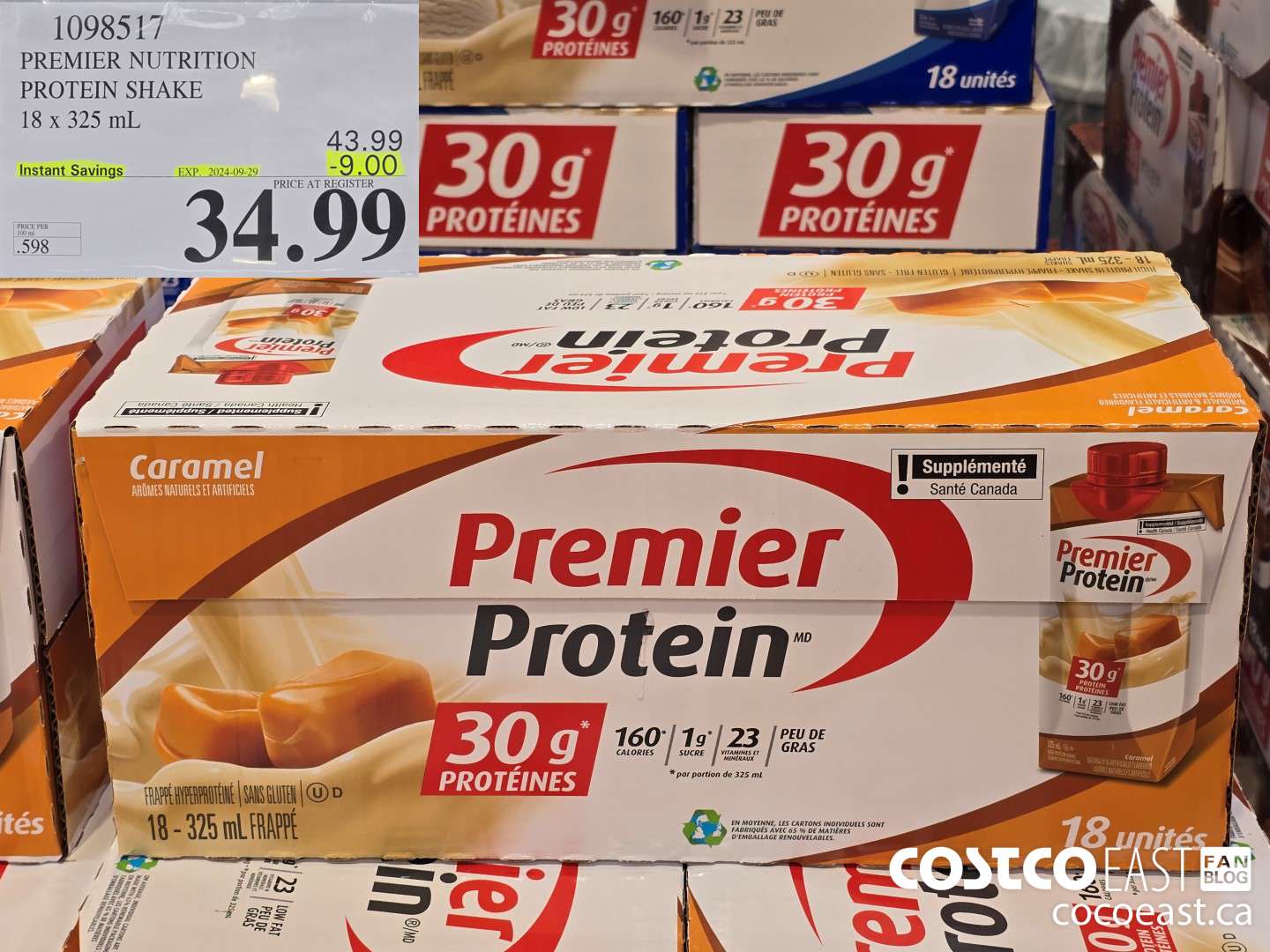 1098517 PREMIER NUTRITION PROTEIN SHAKE 18 x 325 mL ($9.00 INSTANT SAVINGS EXPIRES ON 2024-09-29) $34.99