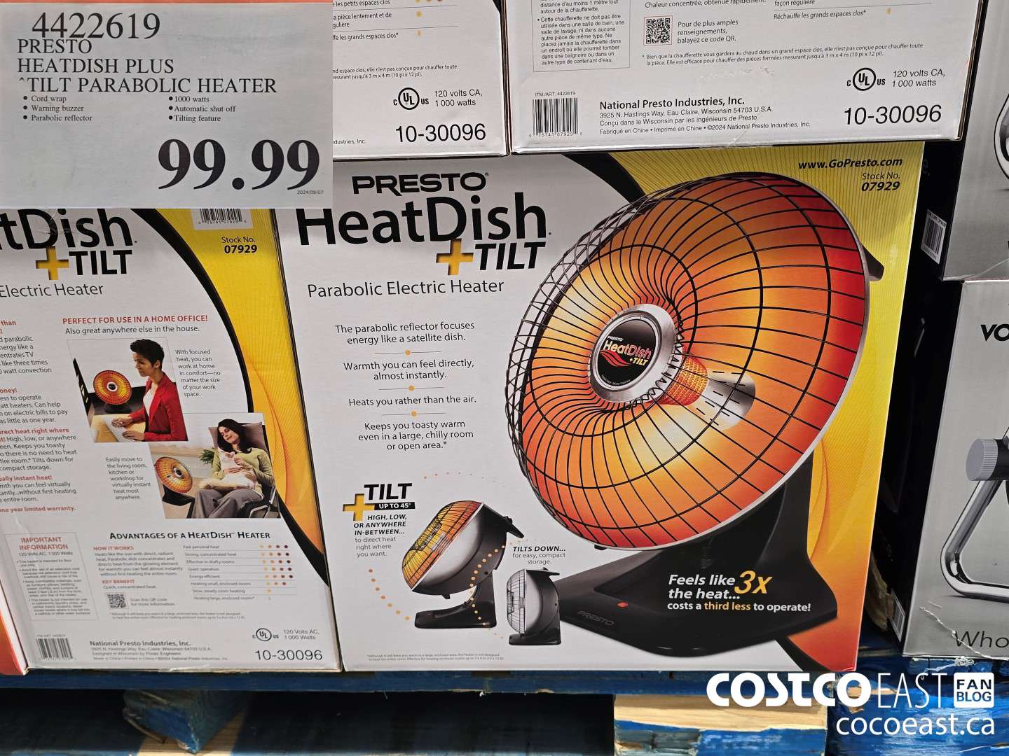 4422619 PRESTO HEATDISH PLUS TILT PARABOLIC HEATER $99.99