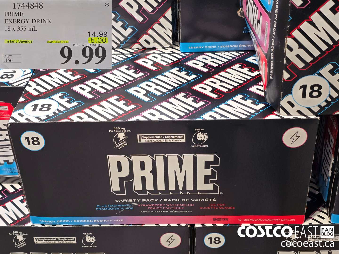 1744848 PRIME ENERGY DRINK 18 X 355 ML ($5.00 INSTANT SAVINGS EXPIRES ON 2024-10-13) $9.99
