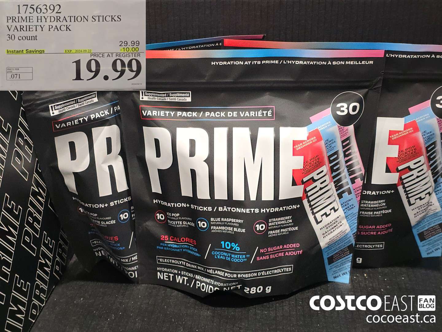 1756392 PRIME HYDRATION STICKS VARIETY PACK 30 count ($10.00 INSTANT SAVINGS EXPIRES ON 2024-09-22) $19.99