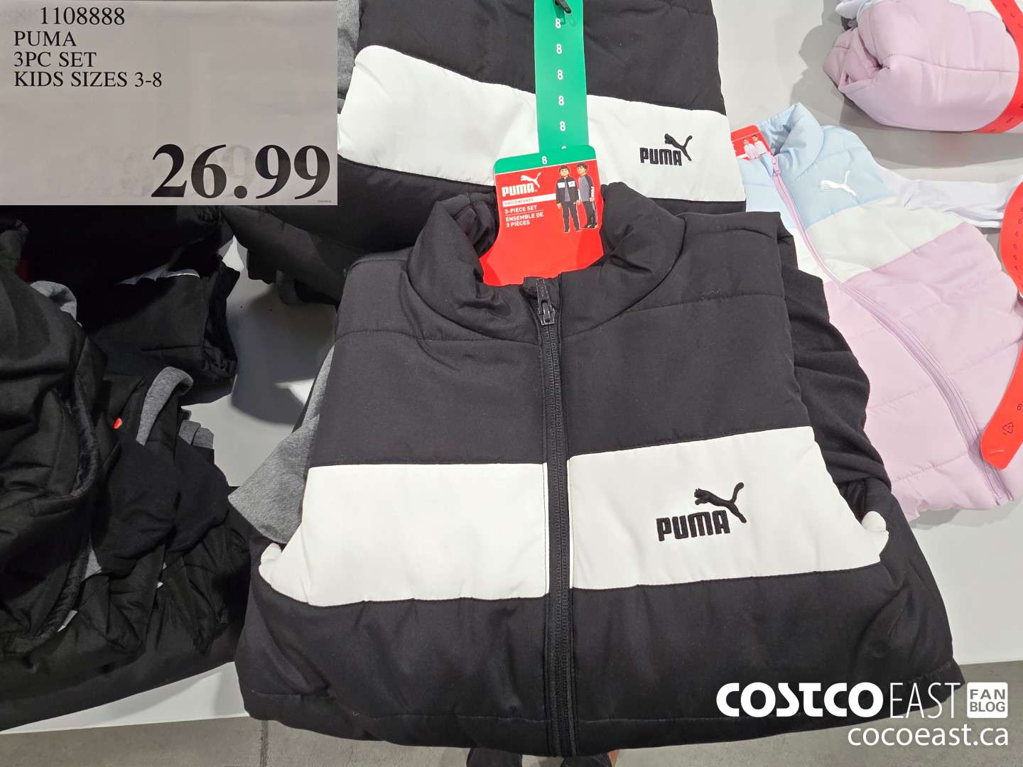 1108888 PUMA 3PC SET KIDS SIZES 3-8 $26.99