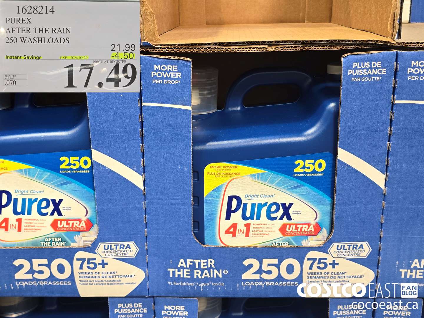1628214 PUREX AFTER THE RAIN 250 washloads ($4.50 INSTANT SAVINGS EXPIRES ON 2024-09-29) $17.49