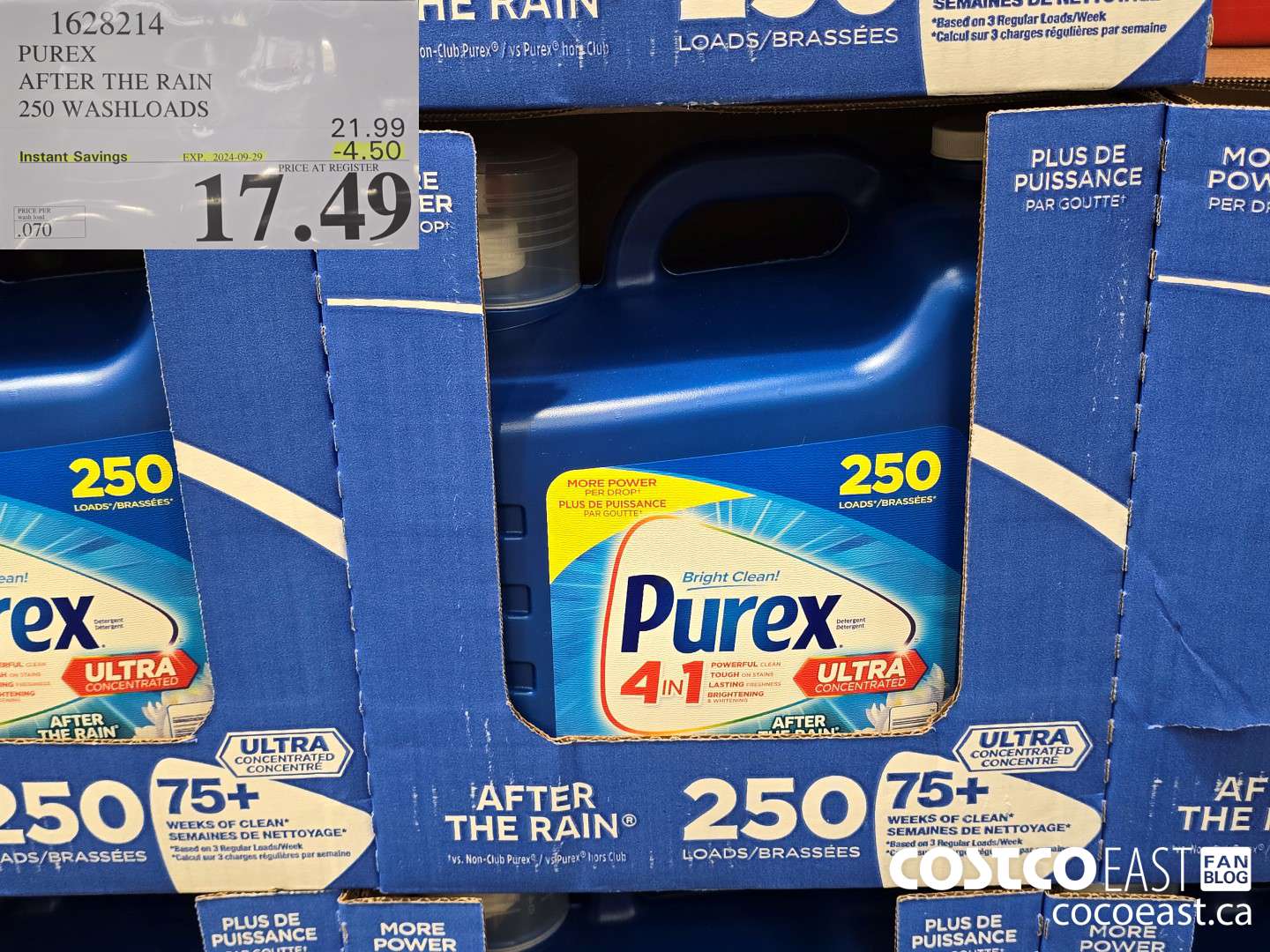 1628214 PUREX AFTER THE RAIN 250 washloads ($4.50 INSTANT SAVINGS EXPIRES ON 2024-09-29) $17.49