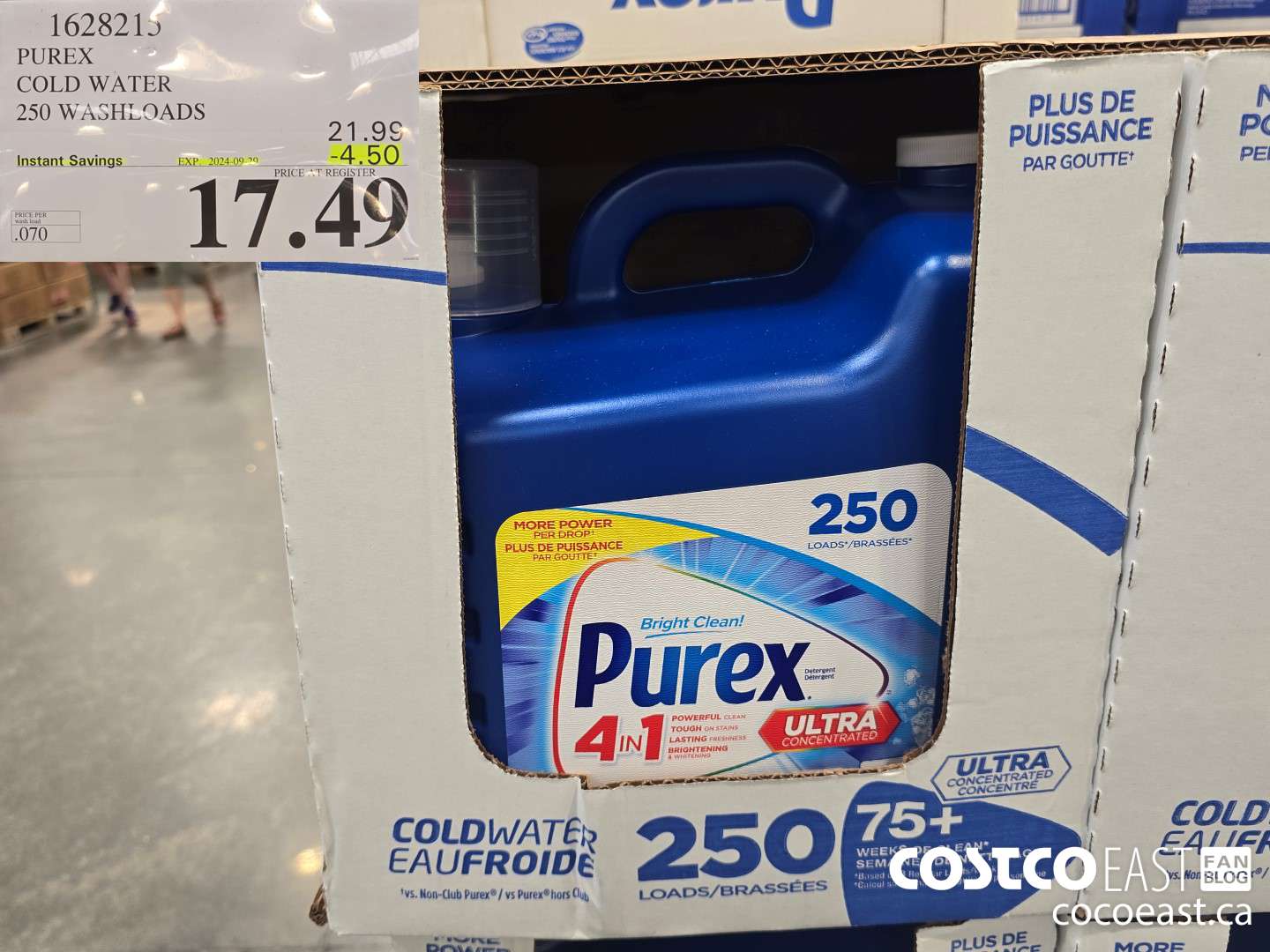 1628215 PUREX COLD WATER 250 washloads ($4.50 INSTANT SAVINGS EXPIRES ON 2024-09-29) $17.49