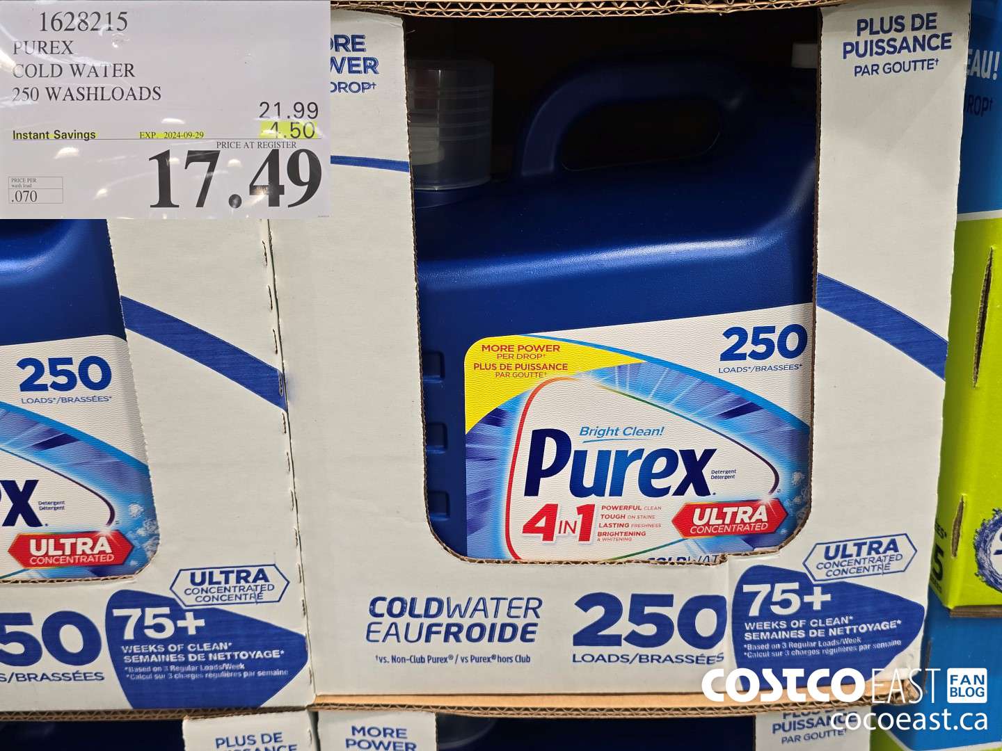 1628215 PUREX COLD WATER 250 washloads ($4.50 INSTANT SAVINGS EXPIRES ON 2024-09-29) $17.49