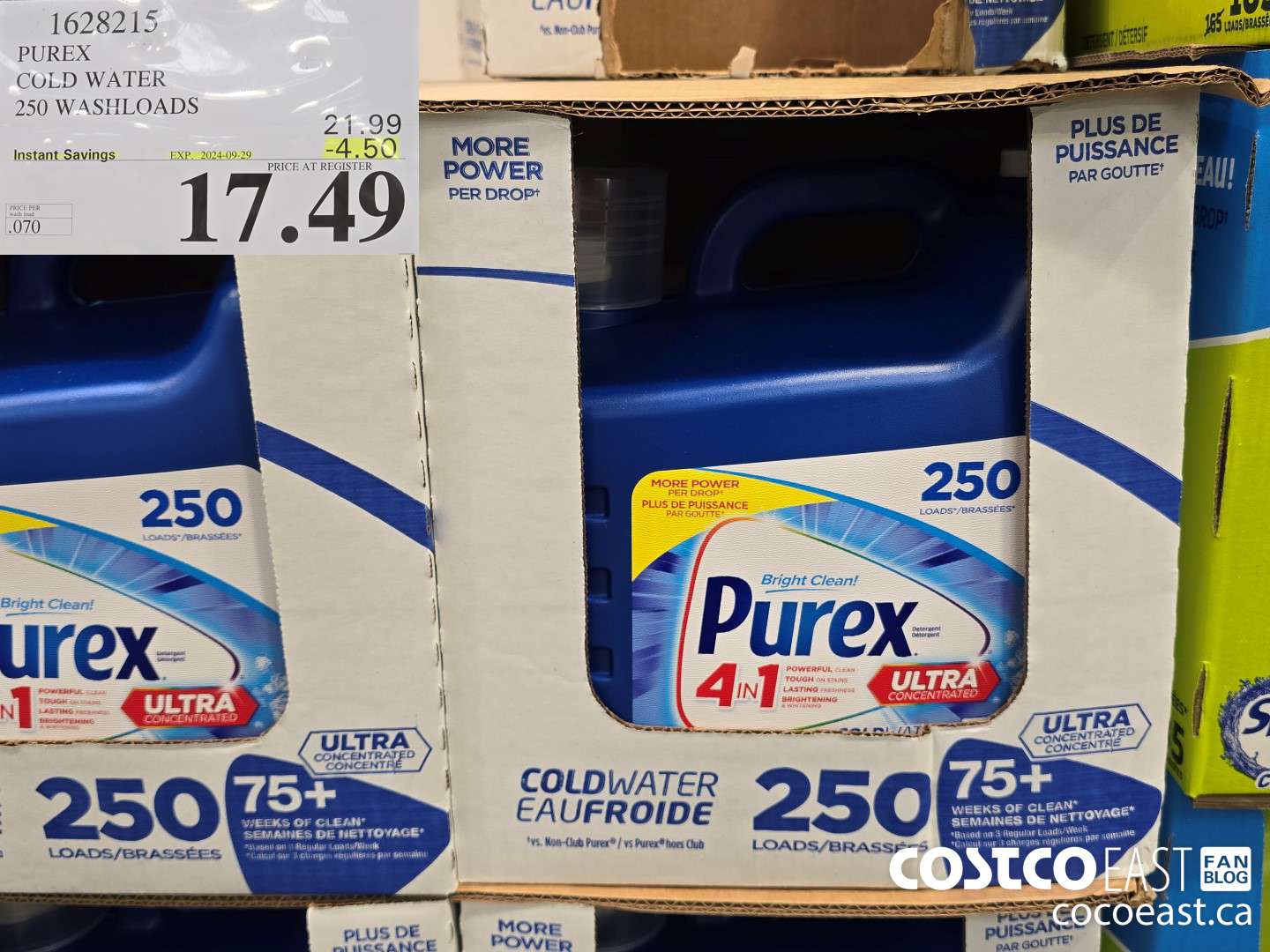 1628215 PUREX COLD WATER 250 washloads ($4.50 INSTANT SAVINGS EXPIRES ON 2024-09-29) $17.49