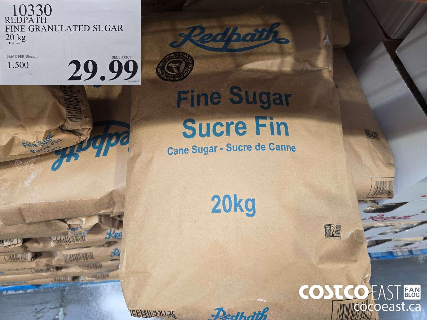 10330 REDPATH FINE GRANULATED SUGAR 20 KG $29.99