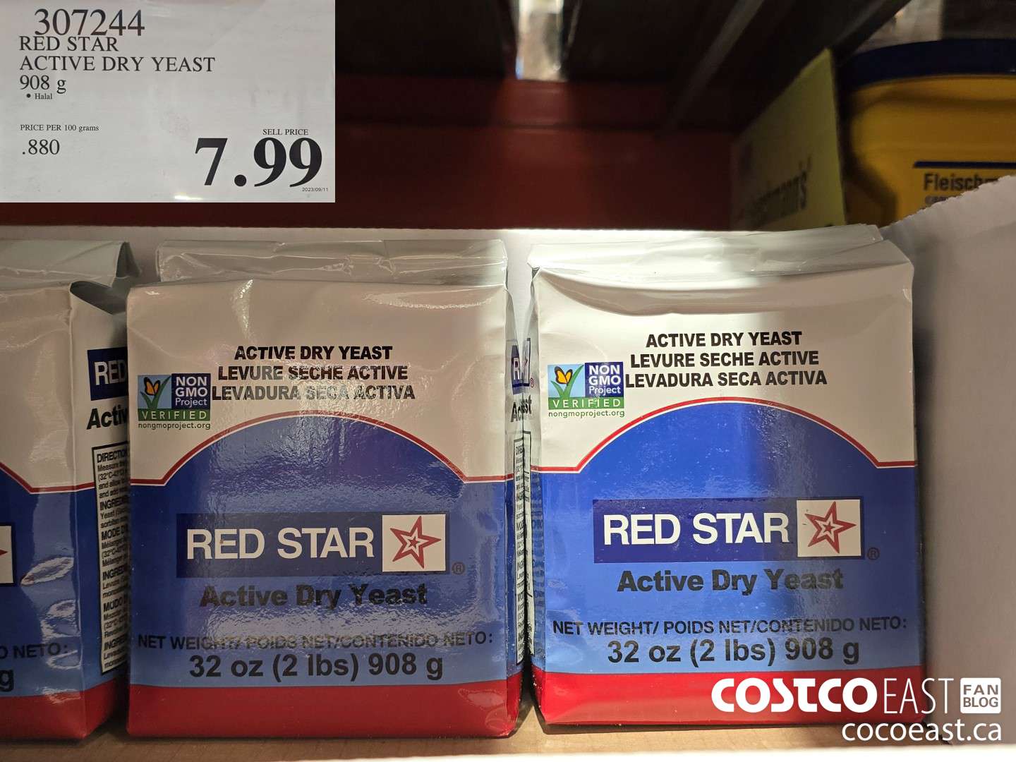 307244 RED STAR ACTIVE DRY YEAST 908 G $7.99