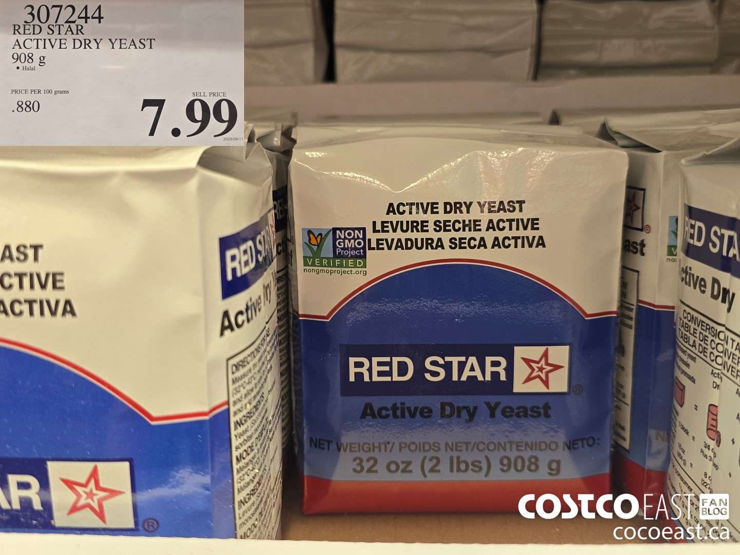 307244 RED STAR ACTIVE DRY YEAST 908 G $7.99