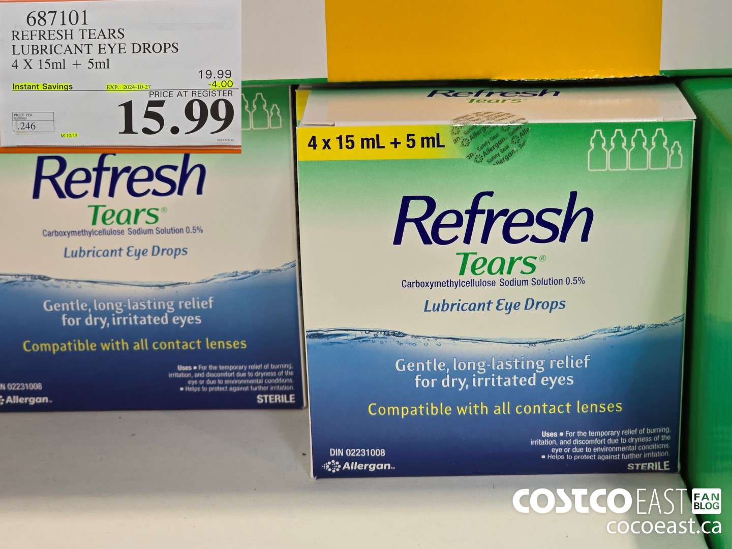 687101 REFRESH TEARS LUBRICANT EYE DROPS 4X15ml + 5ml ($4.00 INSTANT SAVINGS EXPIRES ON 2024-10-27) $15.99