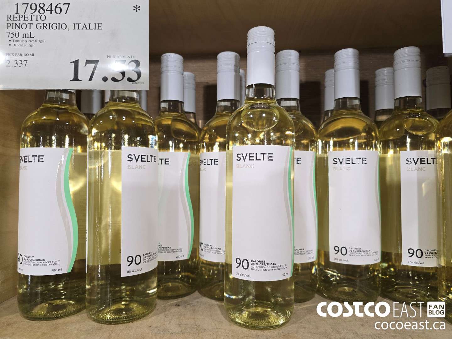 1798467 REPETTO PINOT GRIGIO, ITALIE 750 ML $17.53