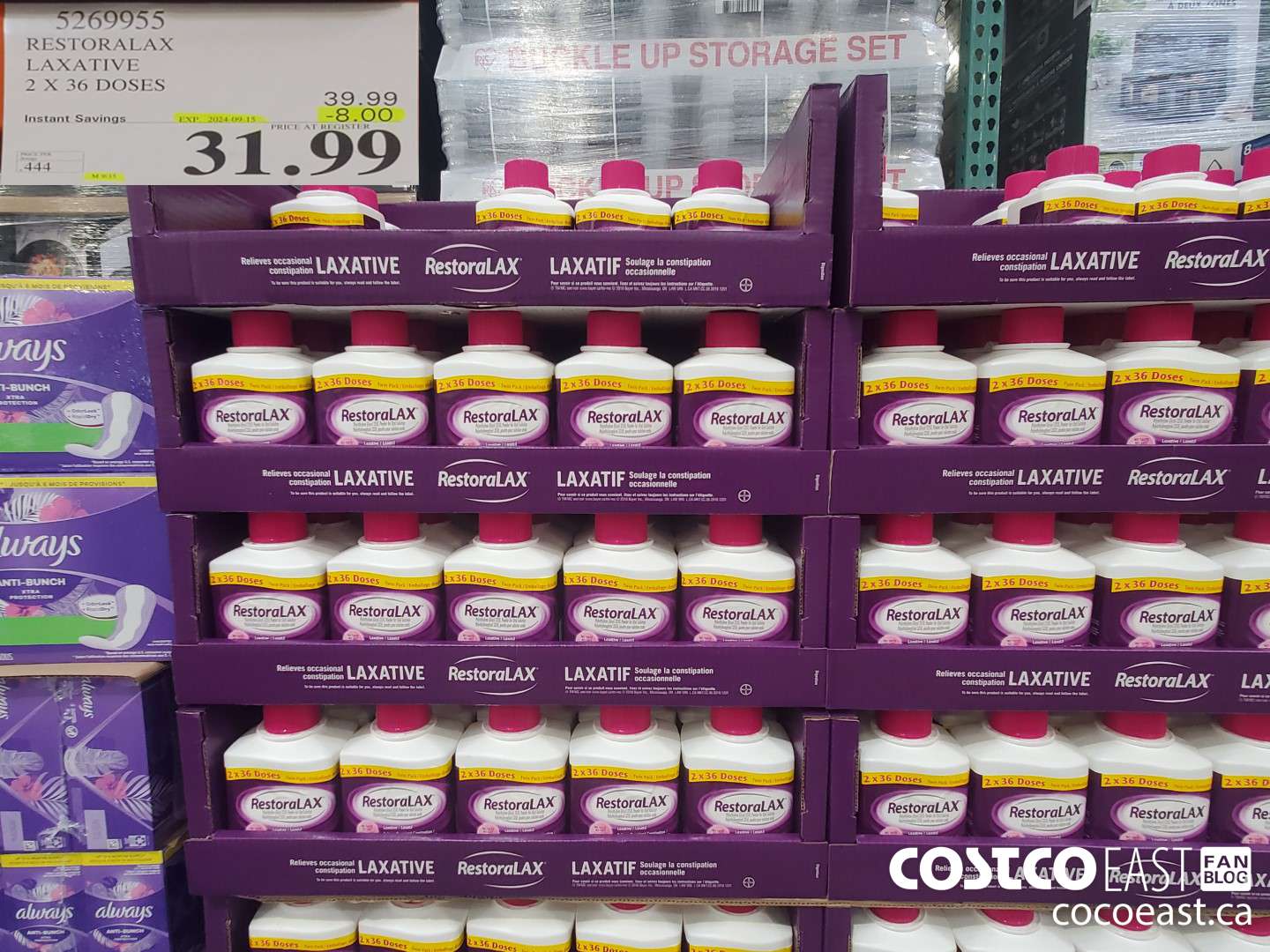 5269955 RESTORALAX LAXATIVE 2X36 DOSES  ($8.00 INSTANT SAVINGS EXPIRES ON 2024-09-15) $31.99