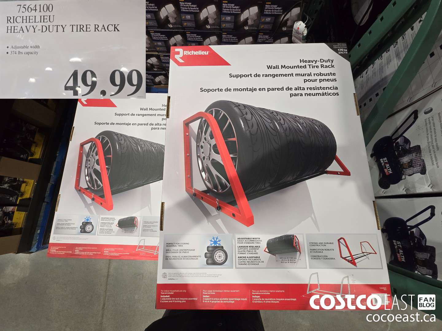 7564100 RICHELIEU HEAVY-DUTY TIRE RACK $49.99