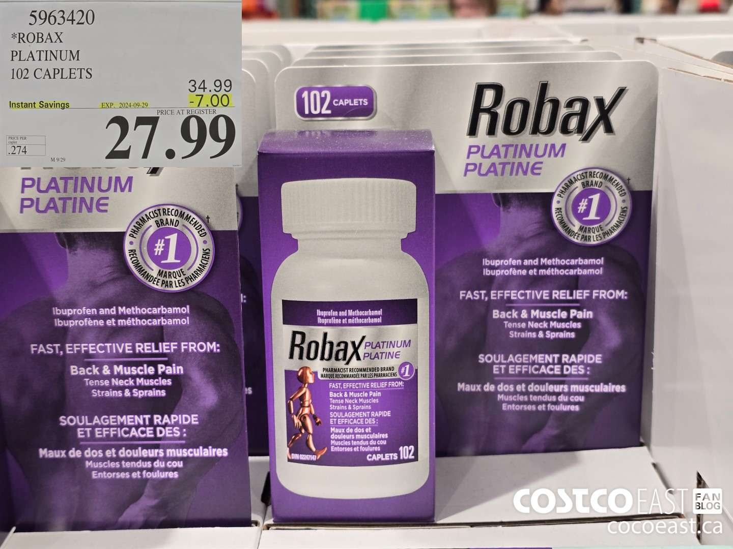 5963420 ROBAX PLATINUM 102 CAPLETS ($7.00 INSTANT SAVINGS EXPIRES ON 2024-09-29) $27.99