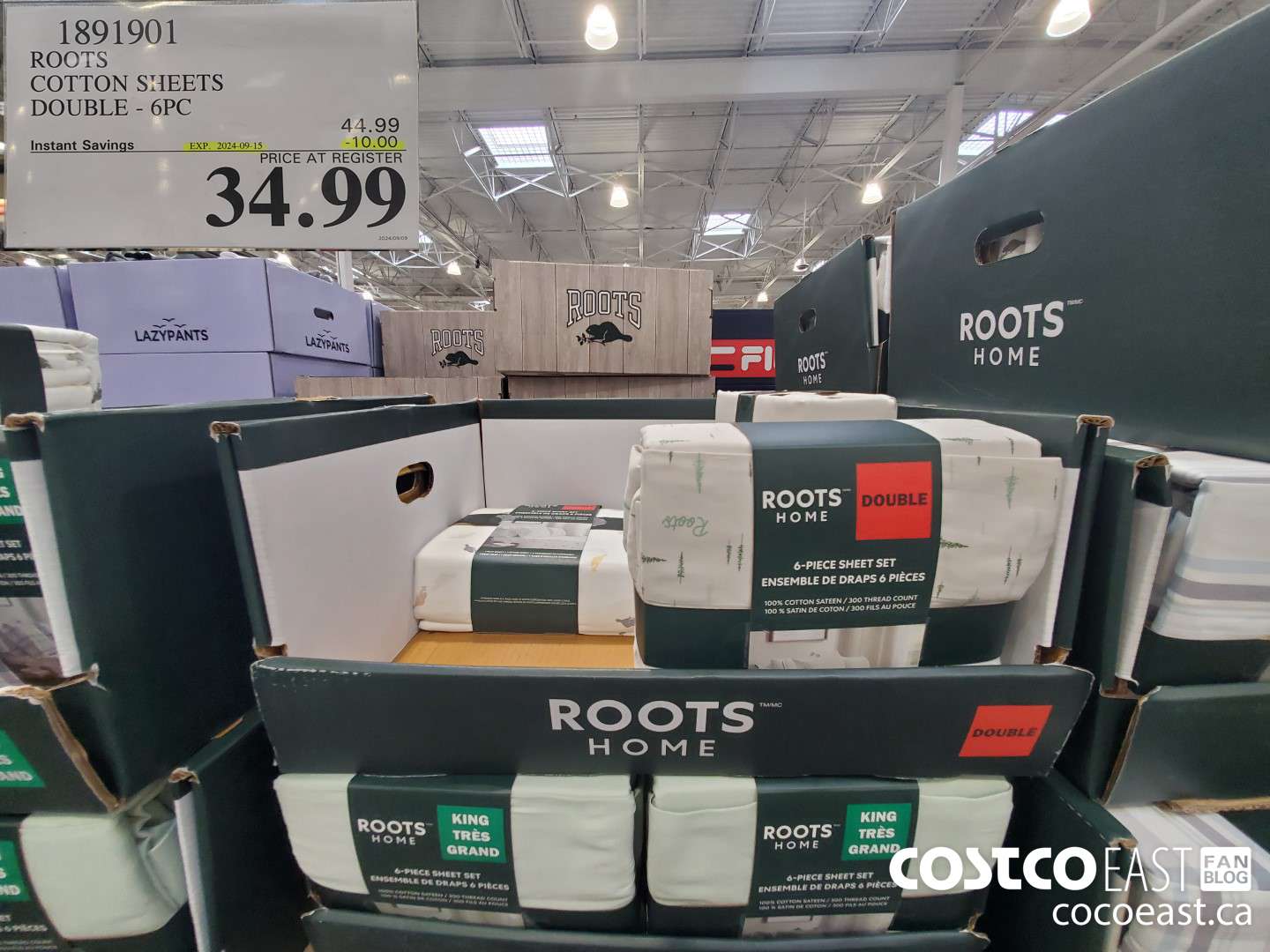 1891901 ROOTS COTTON SHEETS DOUBLE - 6PC ($10.00 INSTANT SAVINGS EXPIRES ON 2024-09-15) $34.99