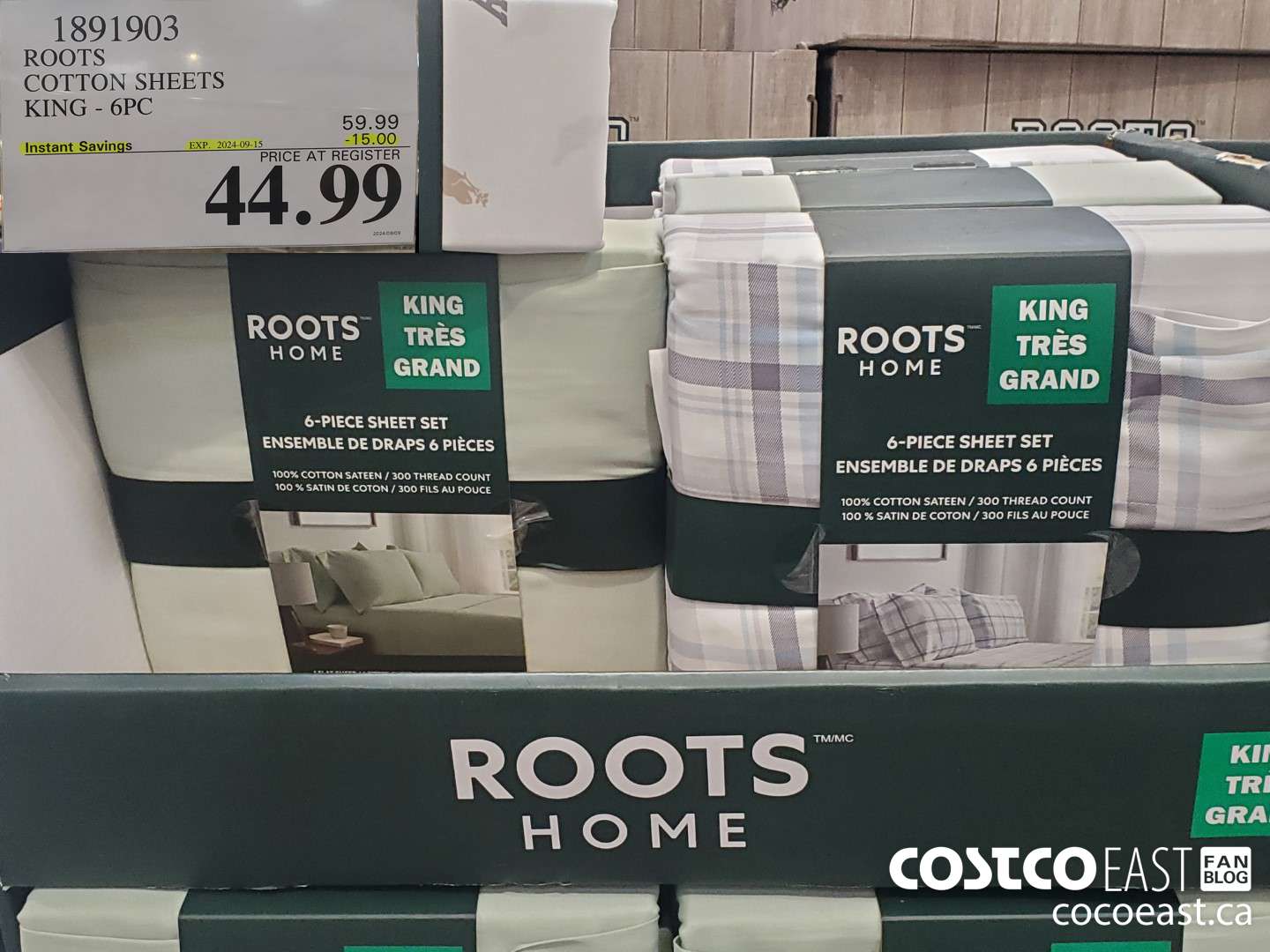 1891903 ROOTS COTTON SHEETS KING - 6PC ($15.00 INSTANT SAVINGS EXPIRES ON 2024-09-15) $44.99