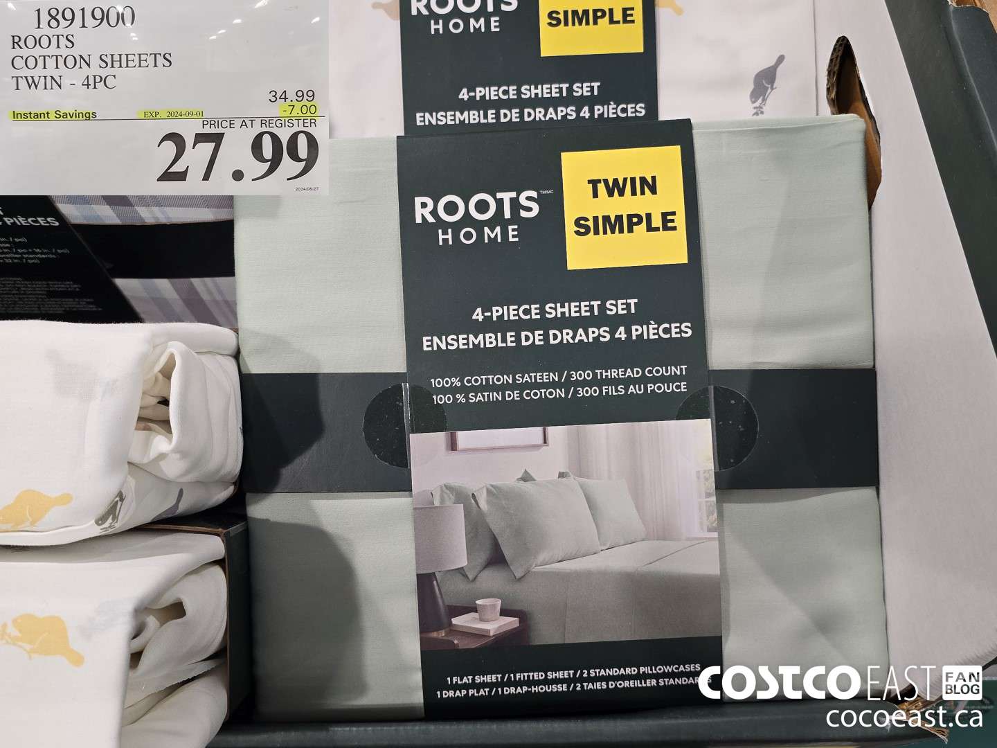 1891900 ROOTS COTTON SHEETS TWIN - 4PC ($7.00 INSTANT SAVINGS EXPIRES ON 2024-09-01) $27.99