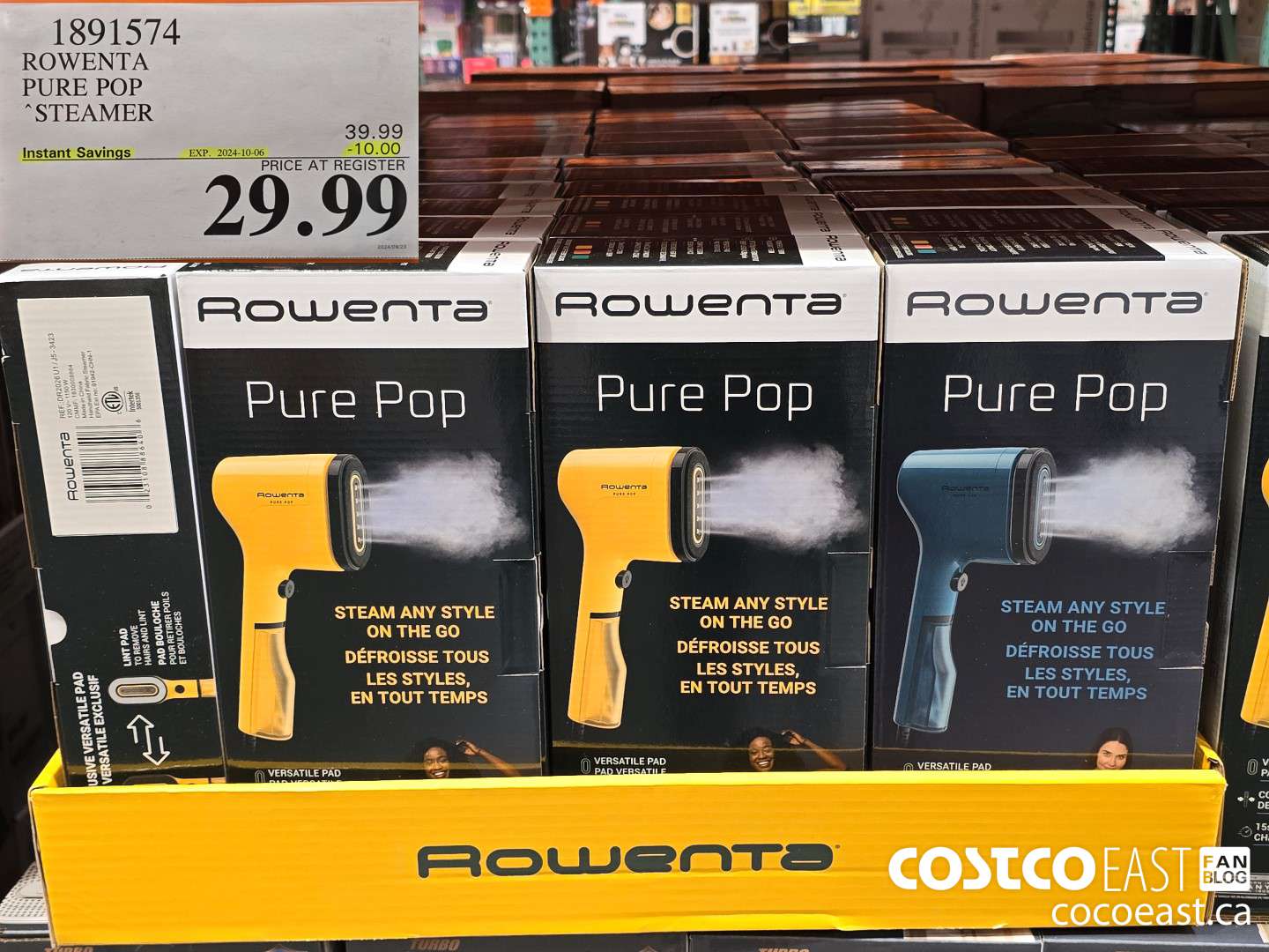 1891574 ROWENTA PURE POP STEAMER ($10.00 INSTANT SAVINGS EXPIRES ON 2024-10-06) $29.99